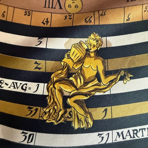 Hermes Dies Et Hore Astrology Scarf 100% Silk NY Estate Sale Excellent Rare! - Picture 6 of 11